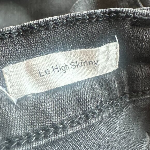 Frame Le High Skinny Jeans Billups Chew Light Black Cropped Stretch Size 26 - Picture 10 of 11